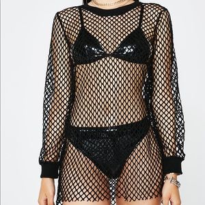 Black Fishnet top/dress Dollskill